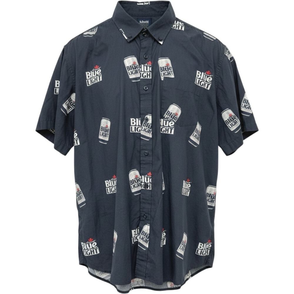Labatt Blue Light Beer Limited Edition Button Down Shirt Mens Large Navy